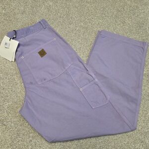 $355 KENZO Mixed Media Straight Fit Carpenter Pants in Lilac Purple Mens Size 32